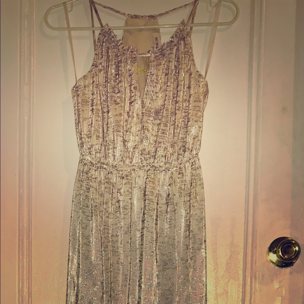 NWT BCBGMAXAZRIA XXSmall Silver Shimmer Dress